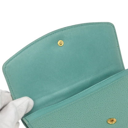 Chanel Green Caviar Skin Wallet