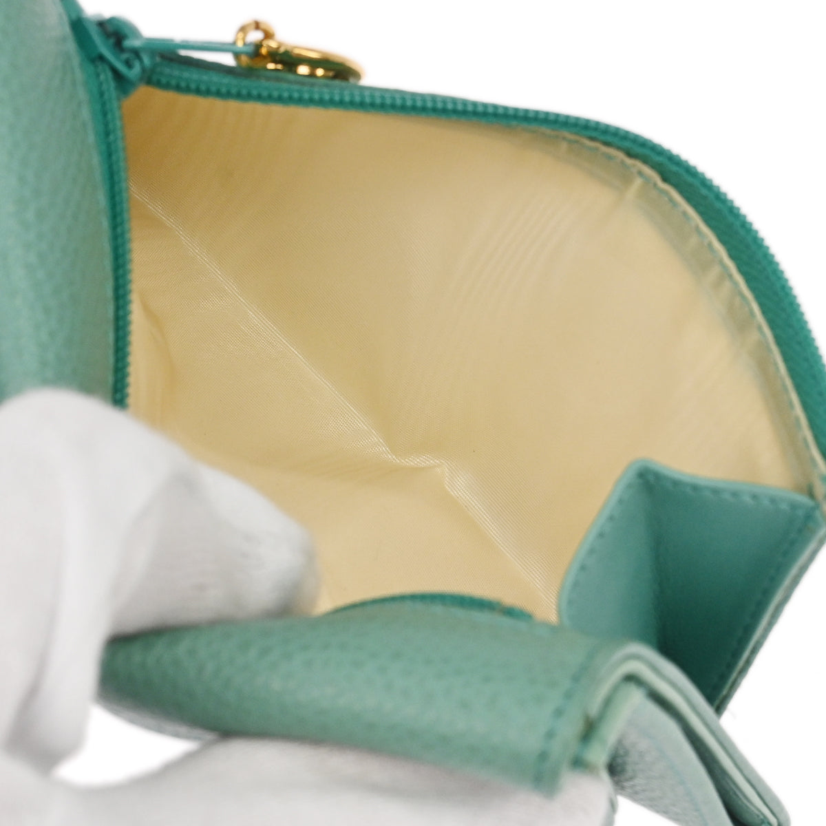 Chanel Green Caviar Skin Wallet