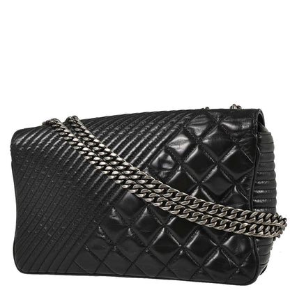 Chanel 2014-2015 Black Calfskin Coco Boy Flap Chain Shoulder Bag