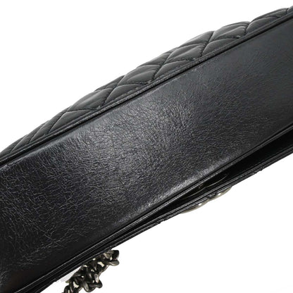 Chanel 2014-2015 Black Calfskin Coco Boy Flap Chain Shoulder Bag