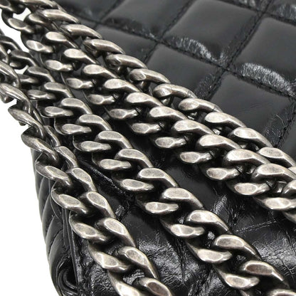 Chanel 2014-2015 Black Calfskin Coco Boy Flap Chain Shoulder Bag