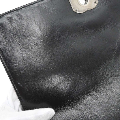 Chanel 2014-2015 Black Calfskin Coco Boy Flap Chain Shoulder Bag