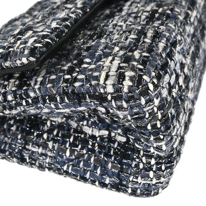 Chanel Navy Tweed 2.55 Medium Classic Double Flap Shoulder Bag