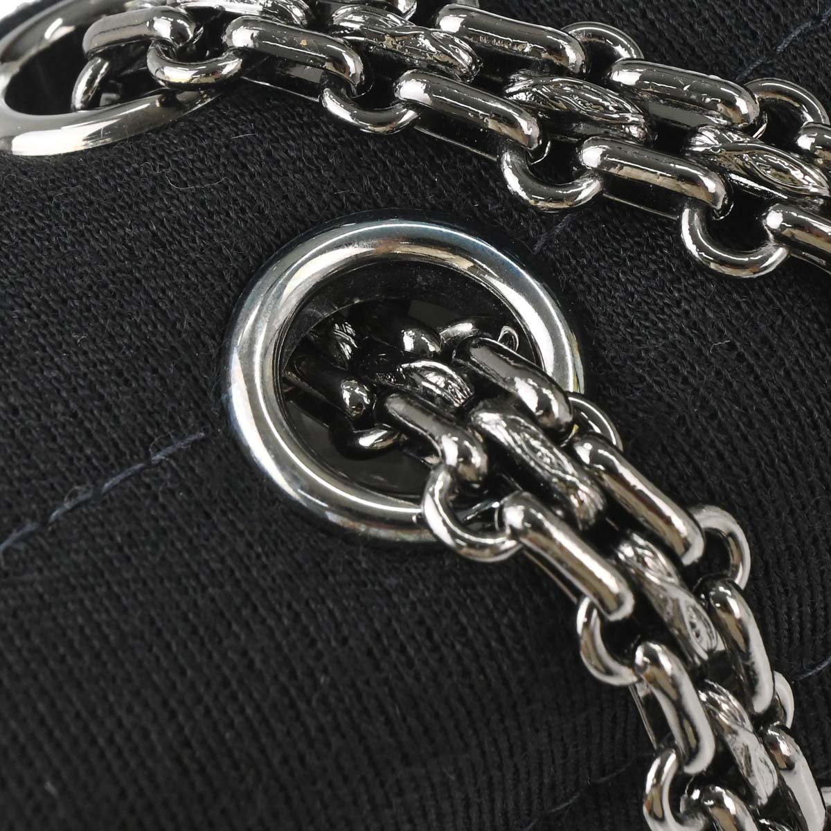 Chanel 1997-1999 Black Cotton Mademoiselle Lock Straight Flap Shoulder Bag