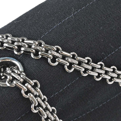 Chanel 1997-1999 Black Cotton Mademoiselle Lock Straight Flap Shoulder Bag