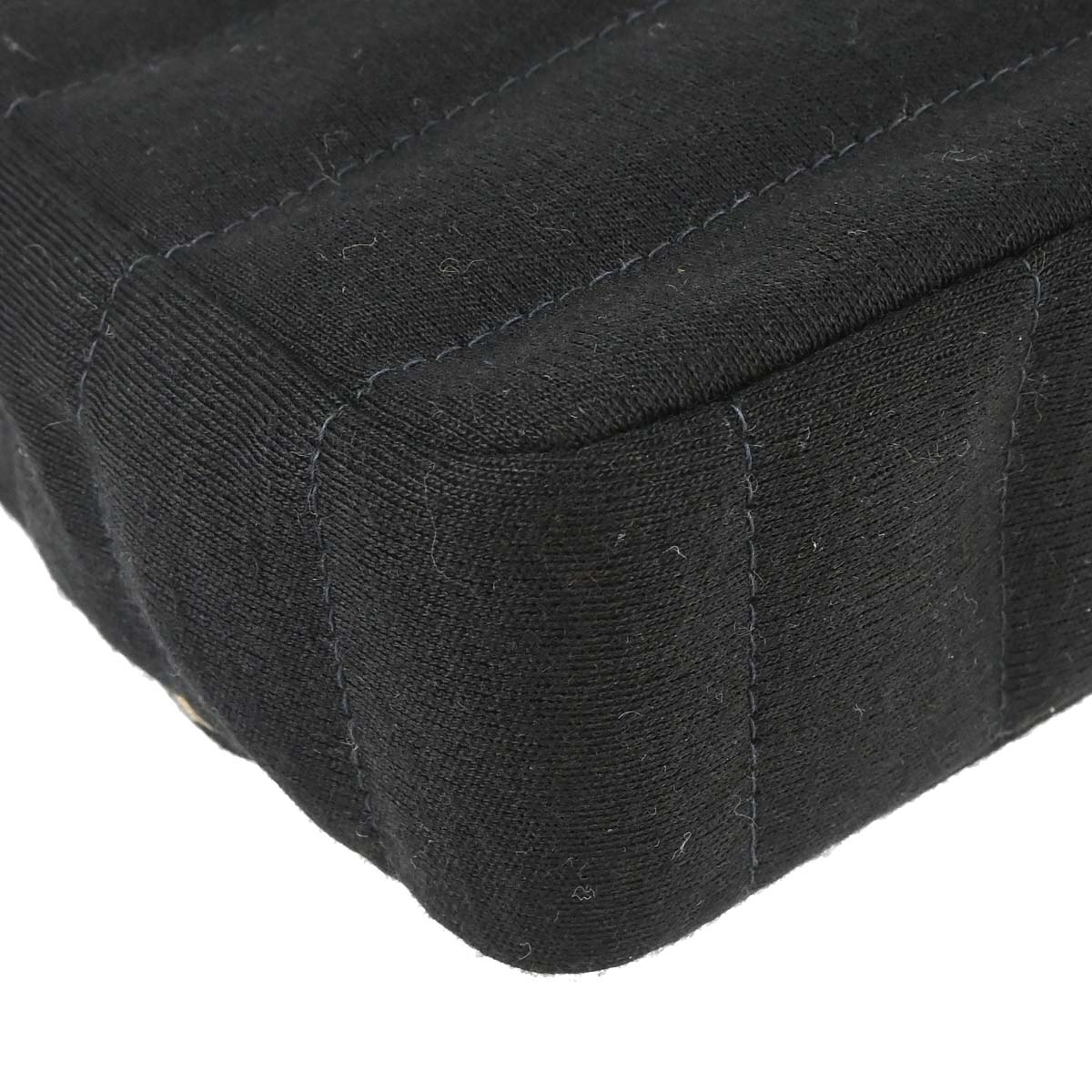 Chanel 1997-1999 Black Cotton Mademoiselle Lock Straight Flap Shoulder Bag