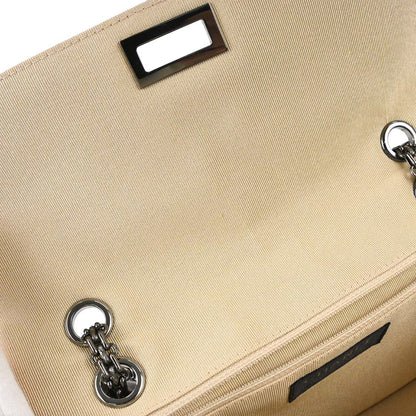 Chanel 1997-1999 Black Cotton Mademoiselle Lock Straight Flap Shoulder Bag
