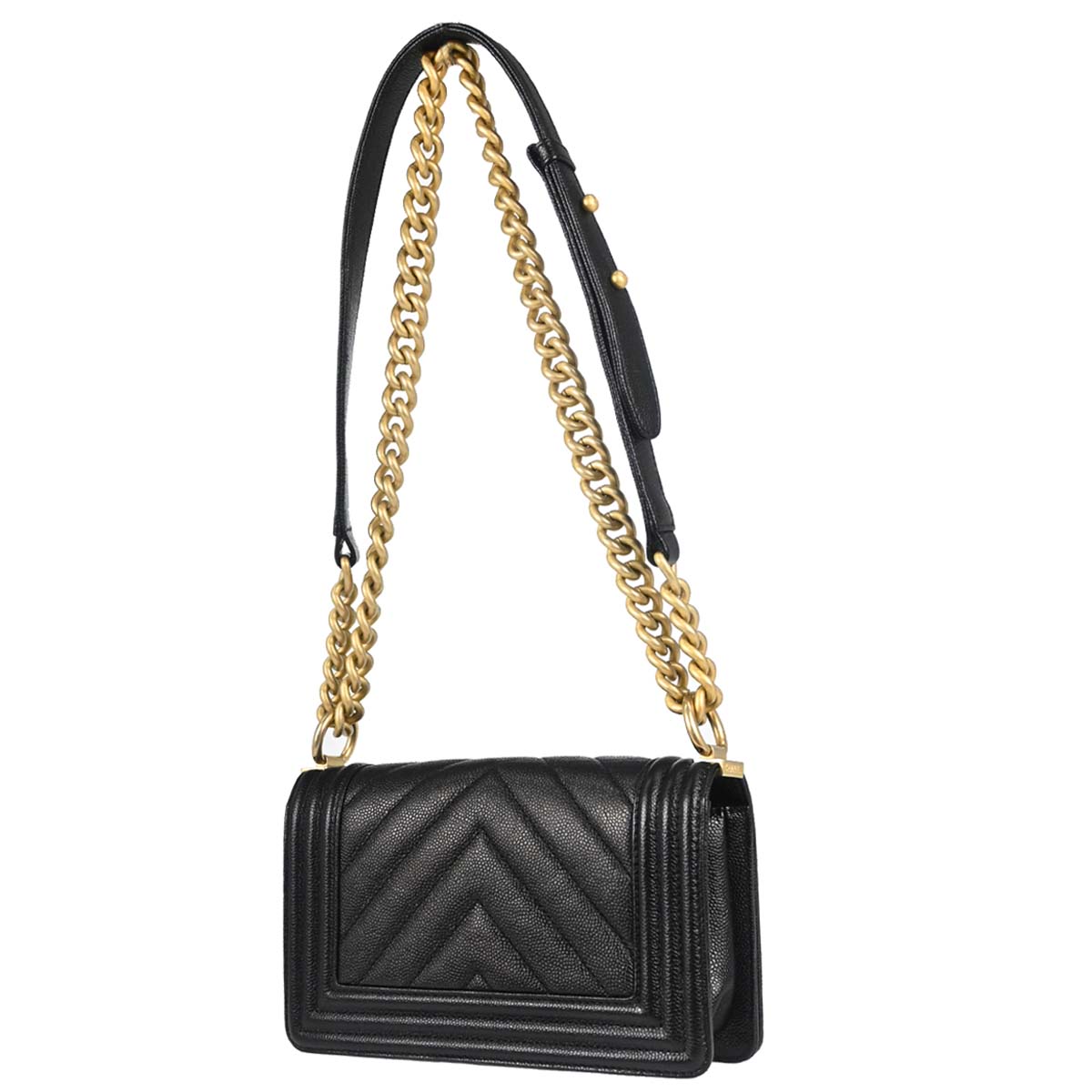 Boy Chanel 2017-2018 Black Caviar Skin Small Chain Shoulder Bag