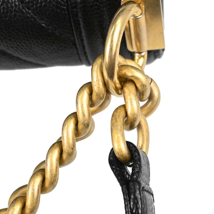 Boy Chanel 2017-2018 Black Caviar Skin Small Chain Shoulder Bag
