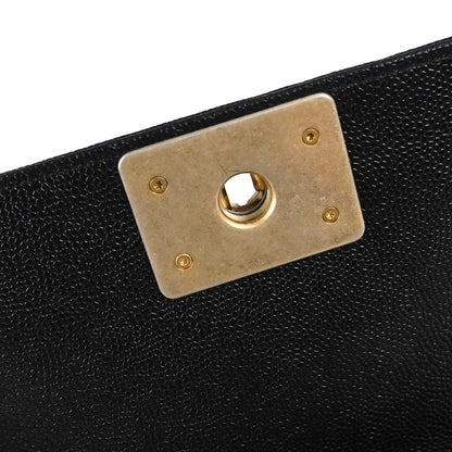 Boy Chanel 2017-2018 Black Caviar Skin Small Chain Shoulder Bag
