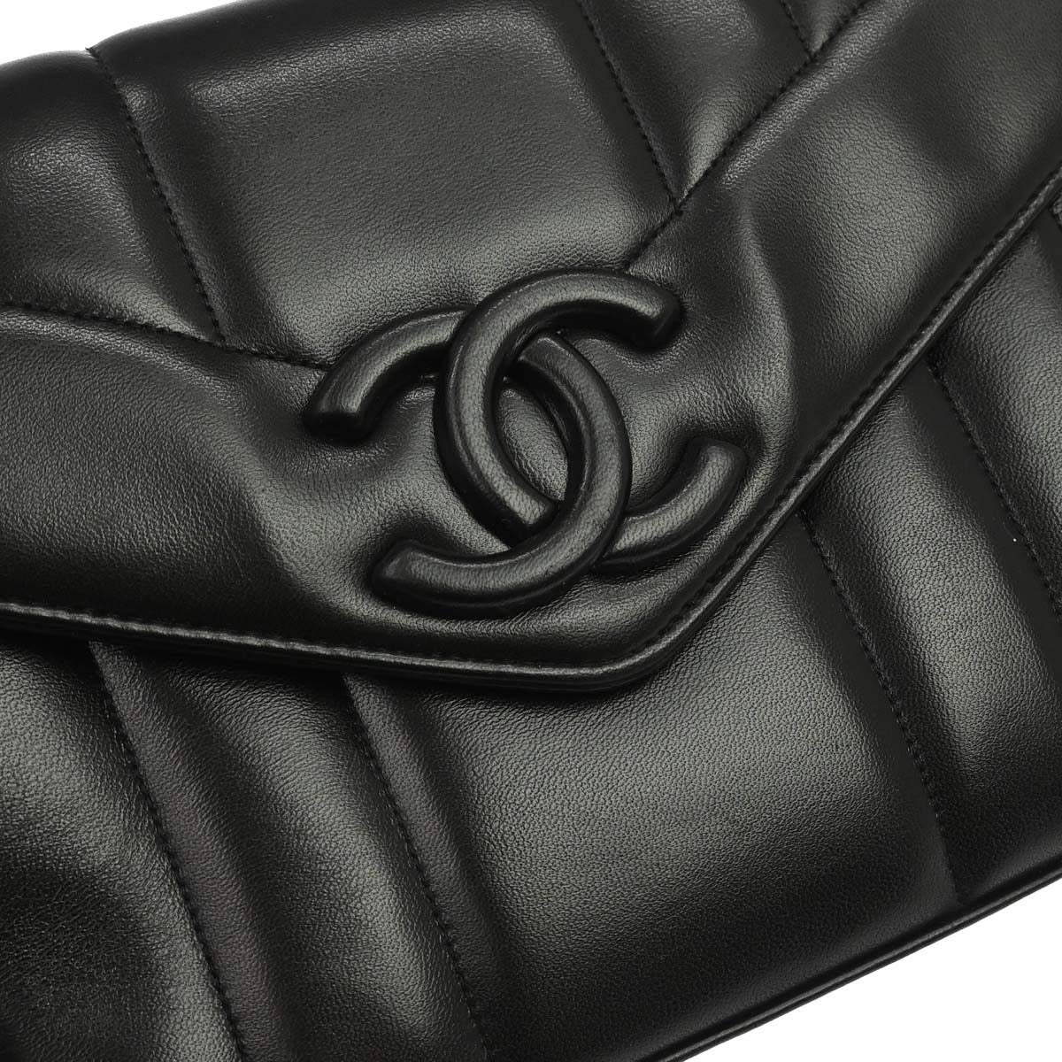 Chanel 1994-1996 Black Lambskin Mademoiselle Handbag