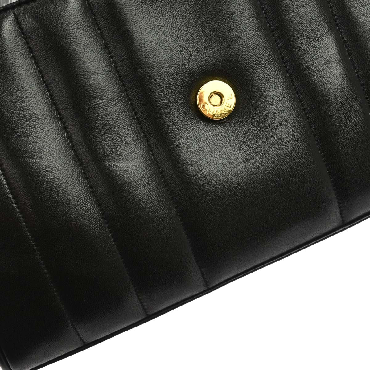 Chanel 1994-1996 Black Lambskin Mademoiselle Handbag