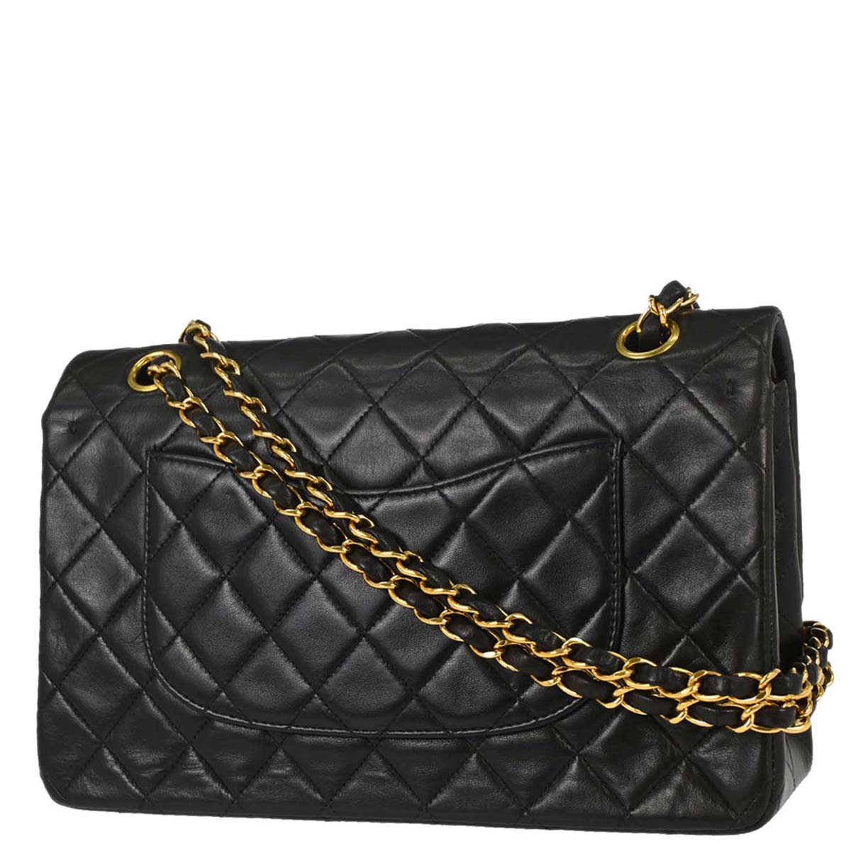 Chanel Black Lambskin Medium Classic Double Flap Shoulder Bag