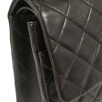 Chanel Black Lambskin Medium Classic Double Flap Shoulder Bag