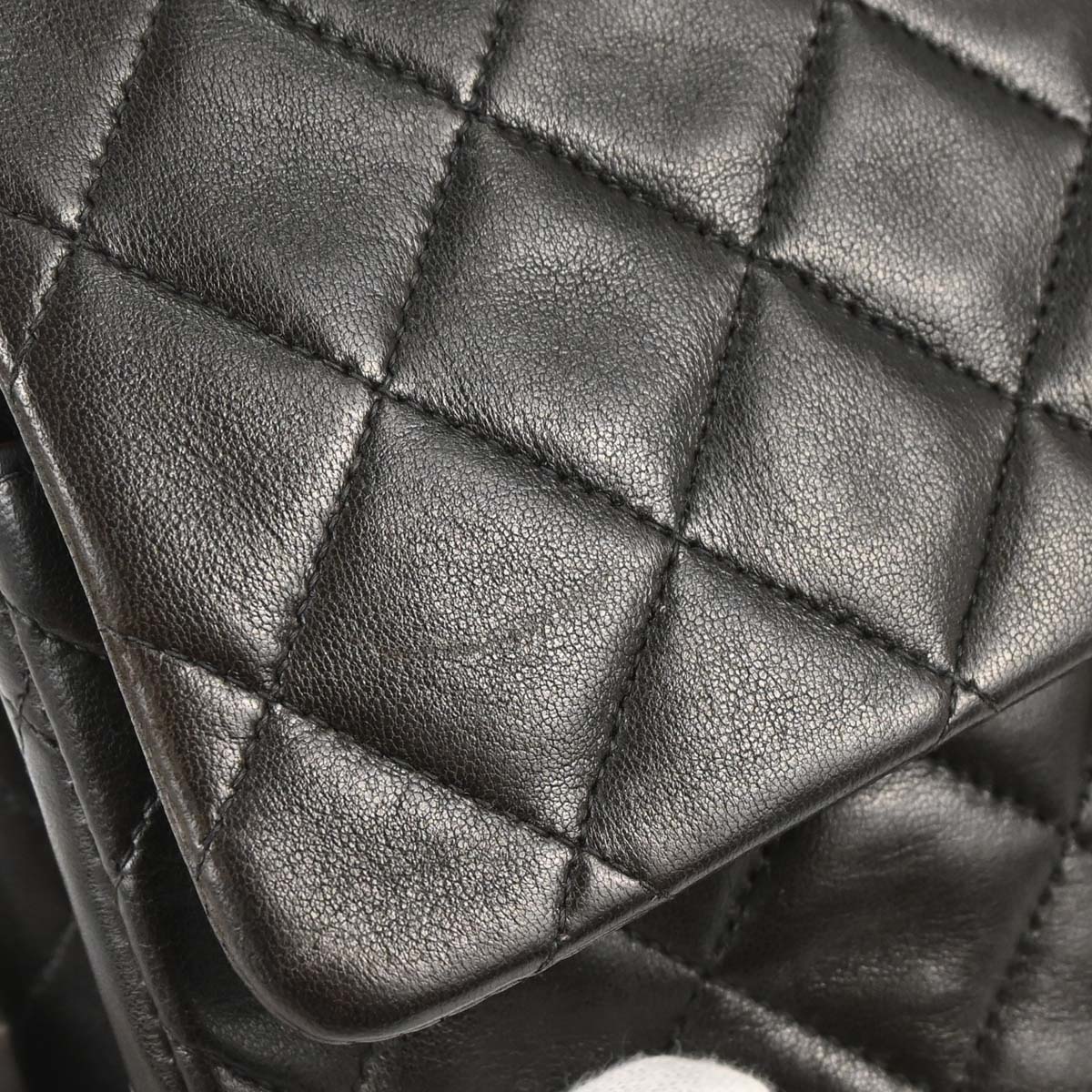 Chanel Black Lambskin Medium Classic Double Flap Shoulder Bag