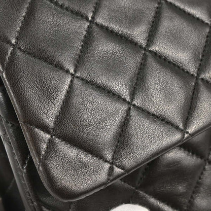 Chanel Black Lambskin Medium Classic Double Flap Shoulder Bag