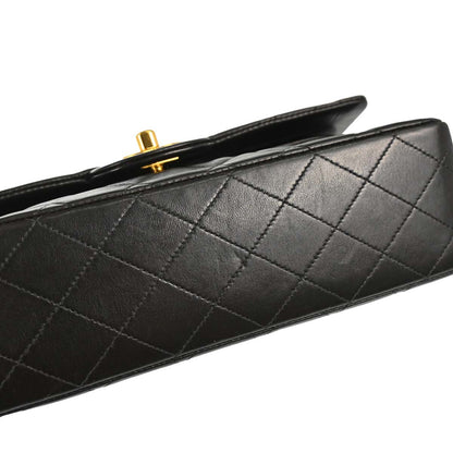Chanel Black Lambskin Medium Classic Double Flap Shoulder Bag