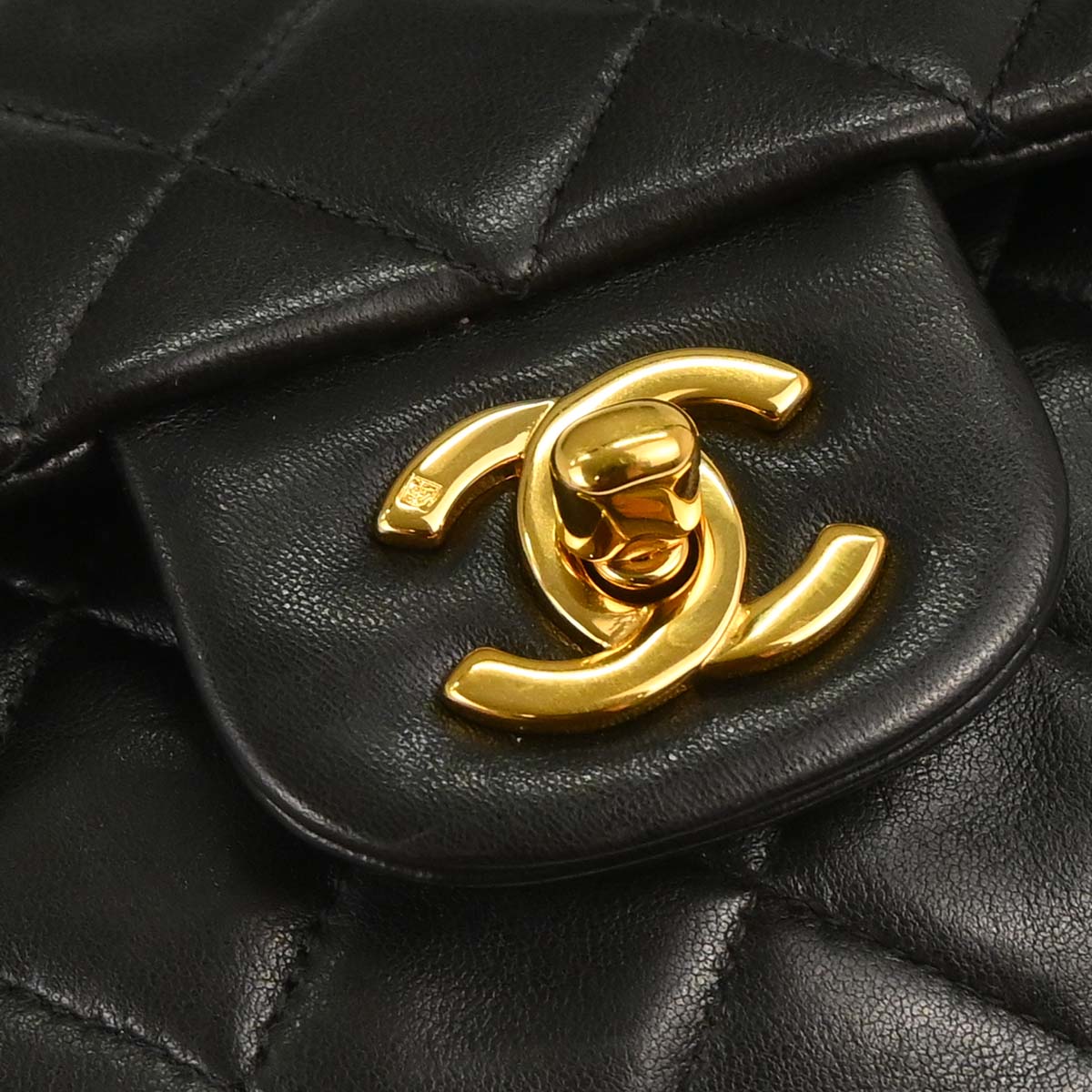Chanel Black Lambskin Medium Classic Double Flap Shoulder Bag
