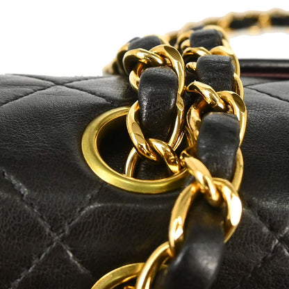 Chanel Black Lambskin Medium Classic Double Flap Shoulder Bag