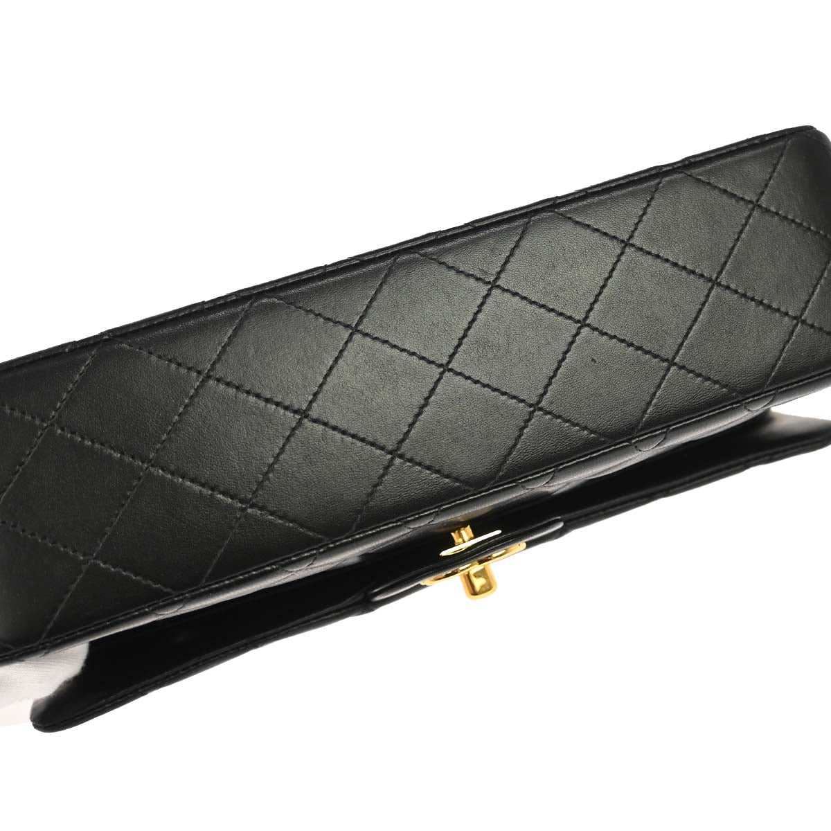 Chanel 1997-1999 Black Lambskin Medium Classic Double Flap Shoulder Bag