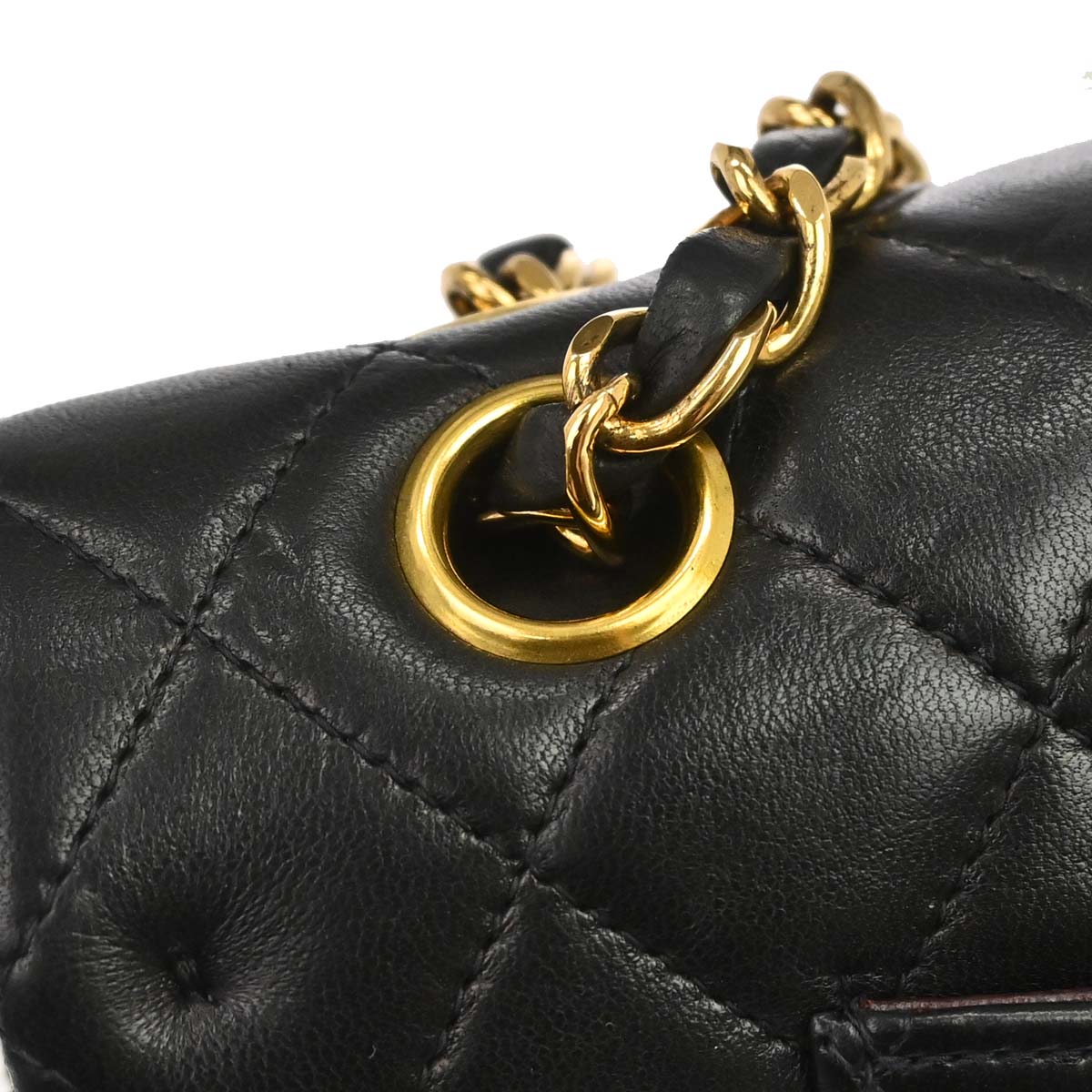 Chanel 1997-1999 Black Lambskin Medium Classic Double Flap Shoulder Bag