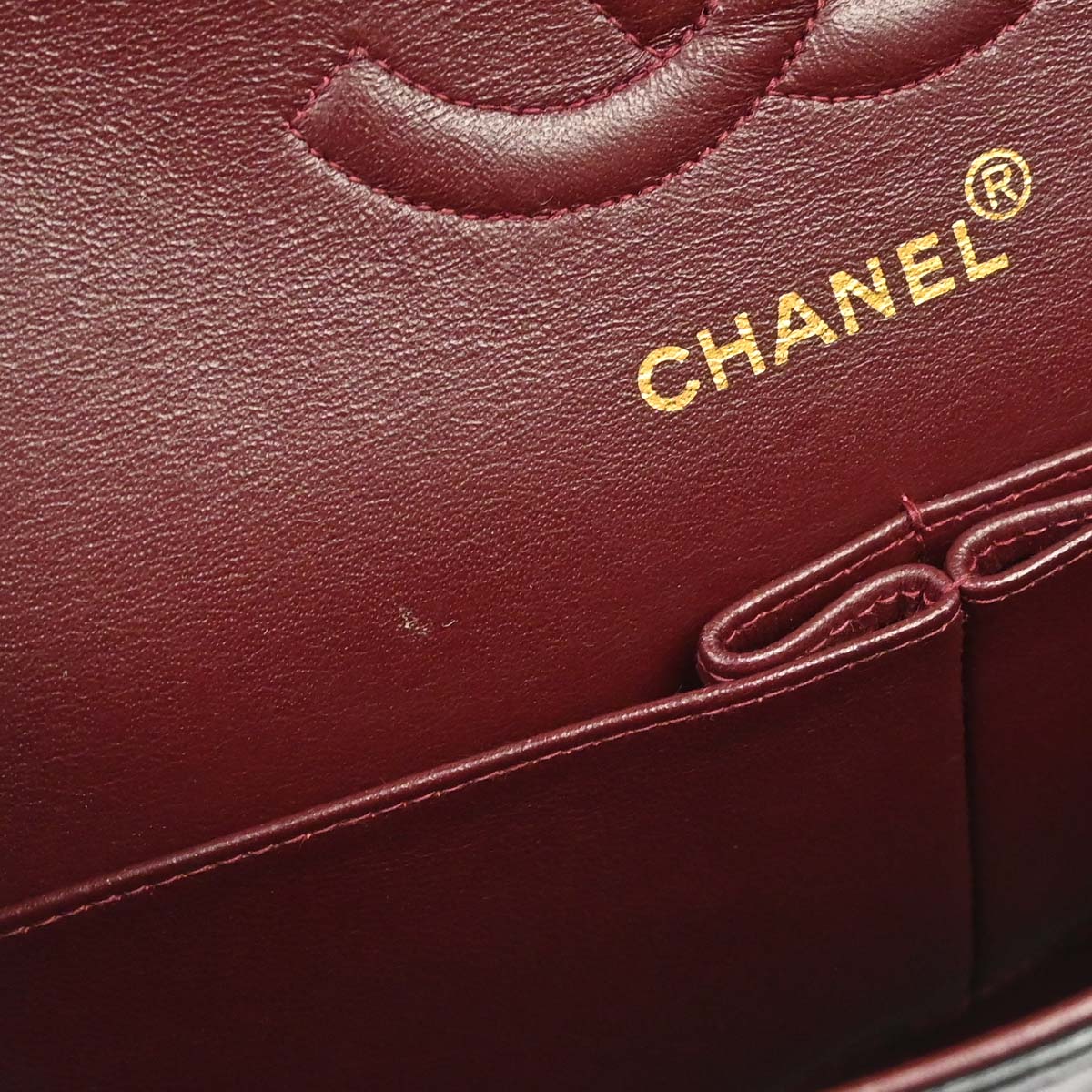 Chanel 1997-1999 Black Lambskin Medium Classic Double Flap Shoulder Bag