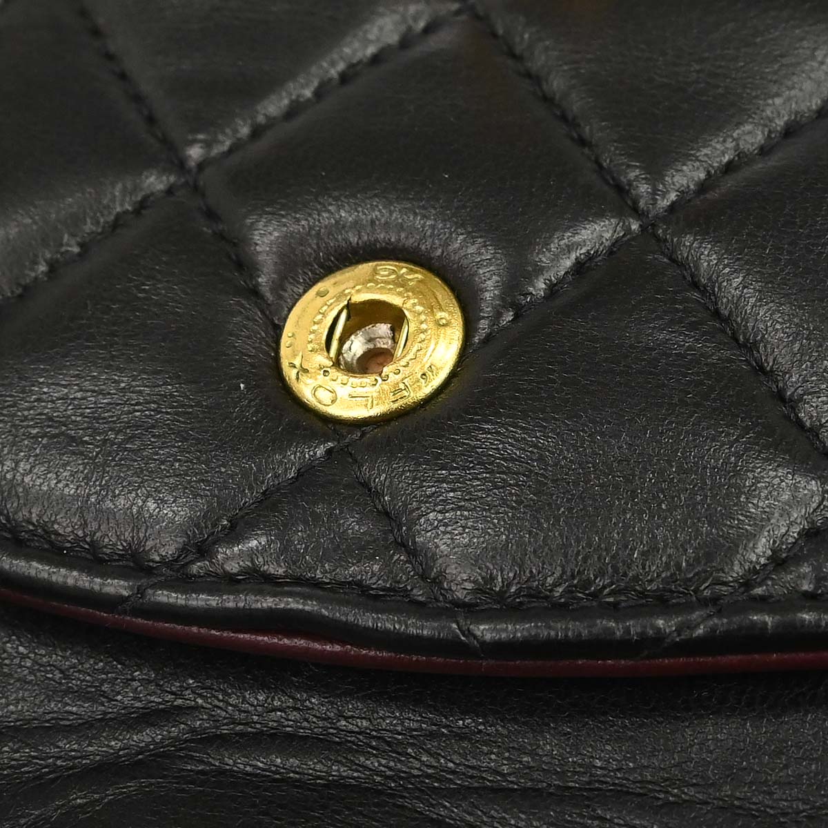 Chanel 1997-1999 Black Lambskin Medium Classic Double Flap Shoulder Bag