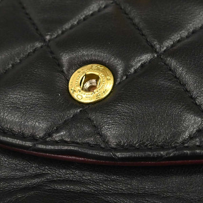 Chanel 1997-1999 Black Lambskin Medium Classic Double Flap Shoulder Bag