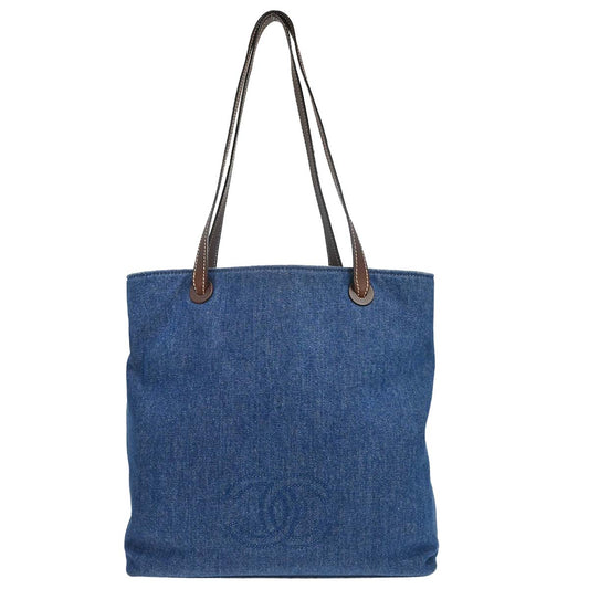 Chanel 1997-1999 Blue Denim Tote Handbag