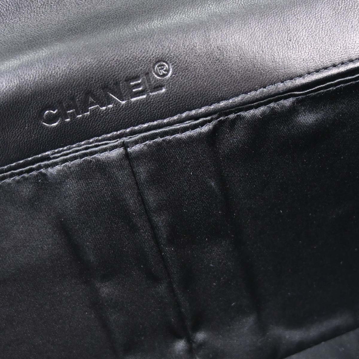 Chanel 2000-2002 Black Lambskin Choco Bar East West Shoulder Bag