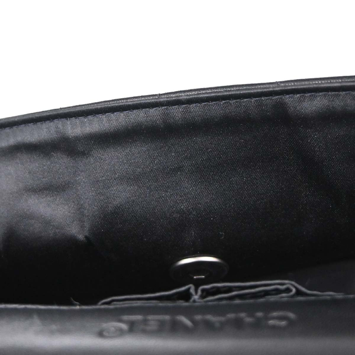 Chanel 2000-2002 Black Lambskin Choco Bar East West Shoulder Bag