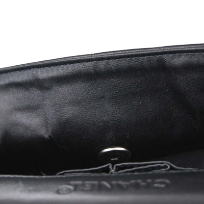 Chanel 2000-2002 Black Lambskin Choco Bar East West Shoulder Bag