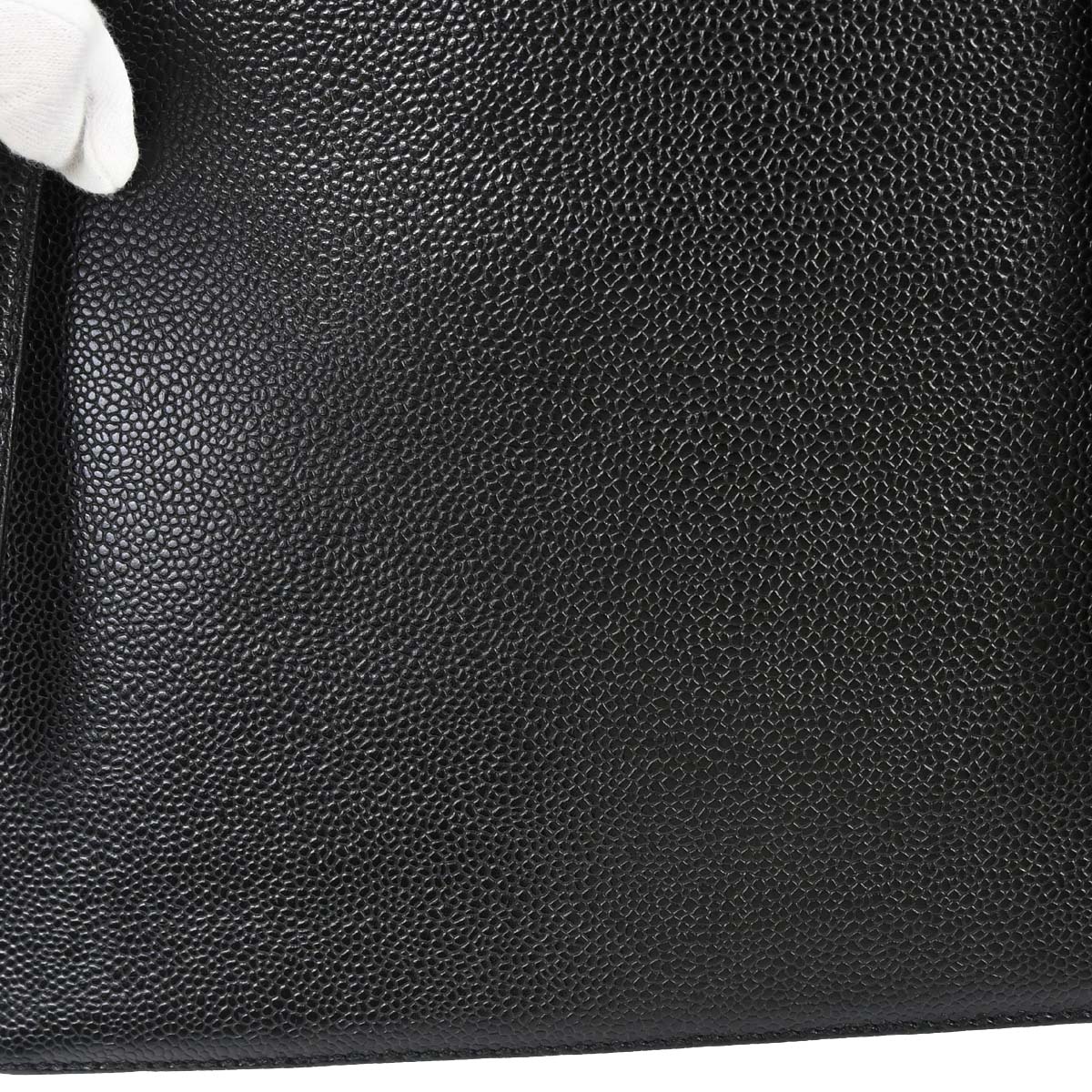 Chanel 1997-1999 Black Caviar Skin Tote Handbag