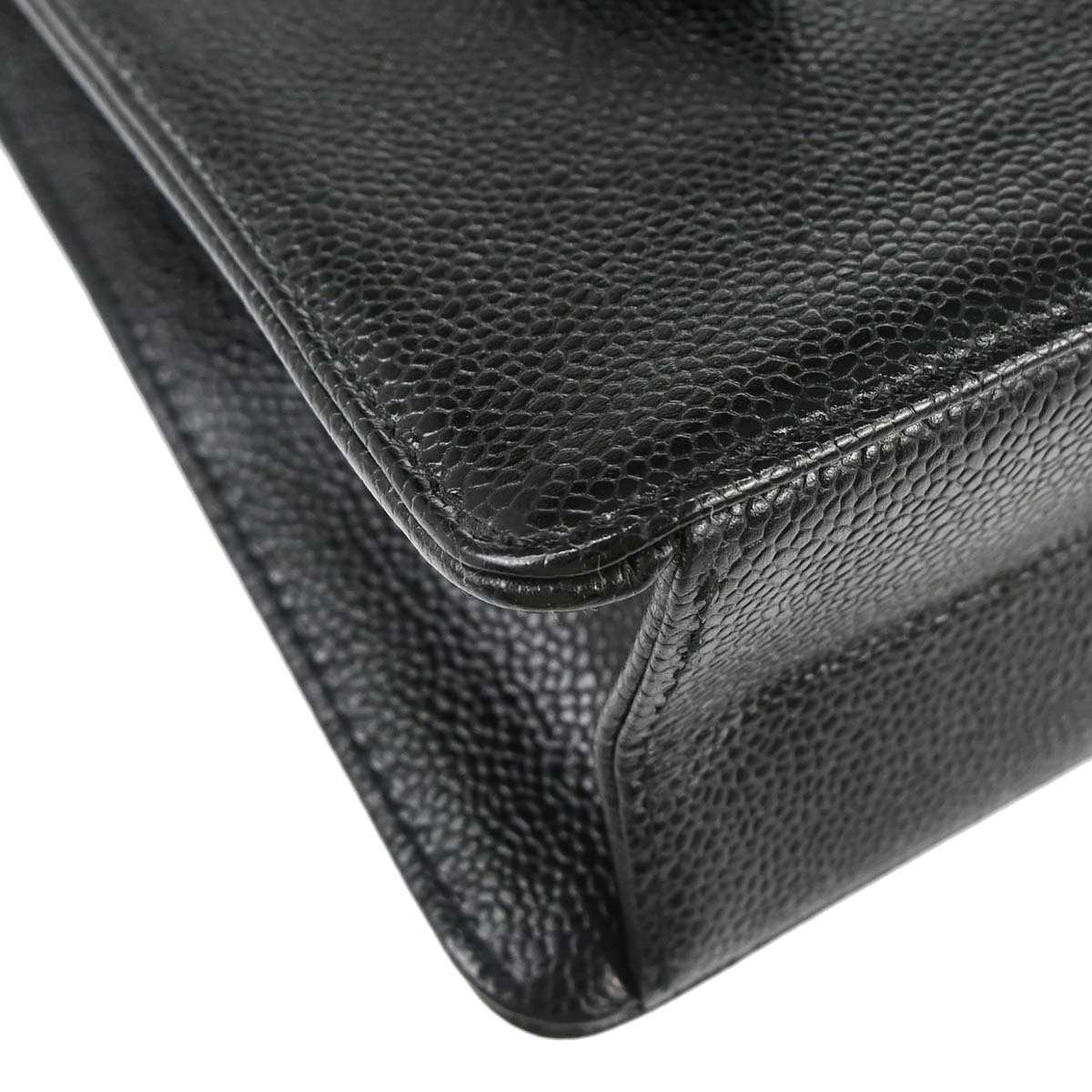 Chanel 1997-1999 Black Caviar Skin Tote Handbag