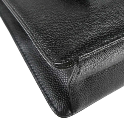 Chanel 1997-1999 Black Caviar Skin Tote Handbag