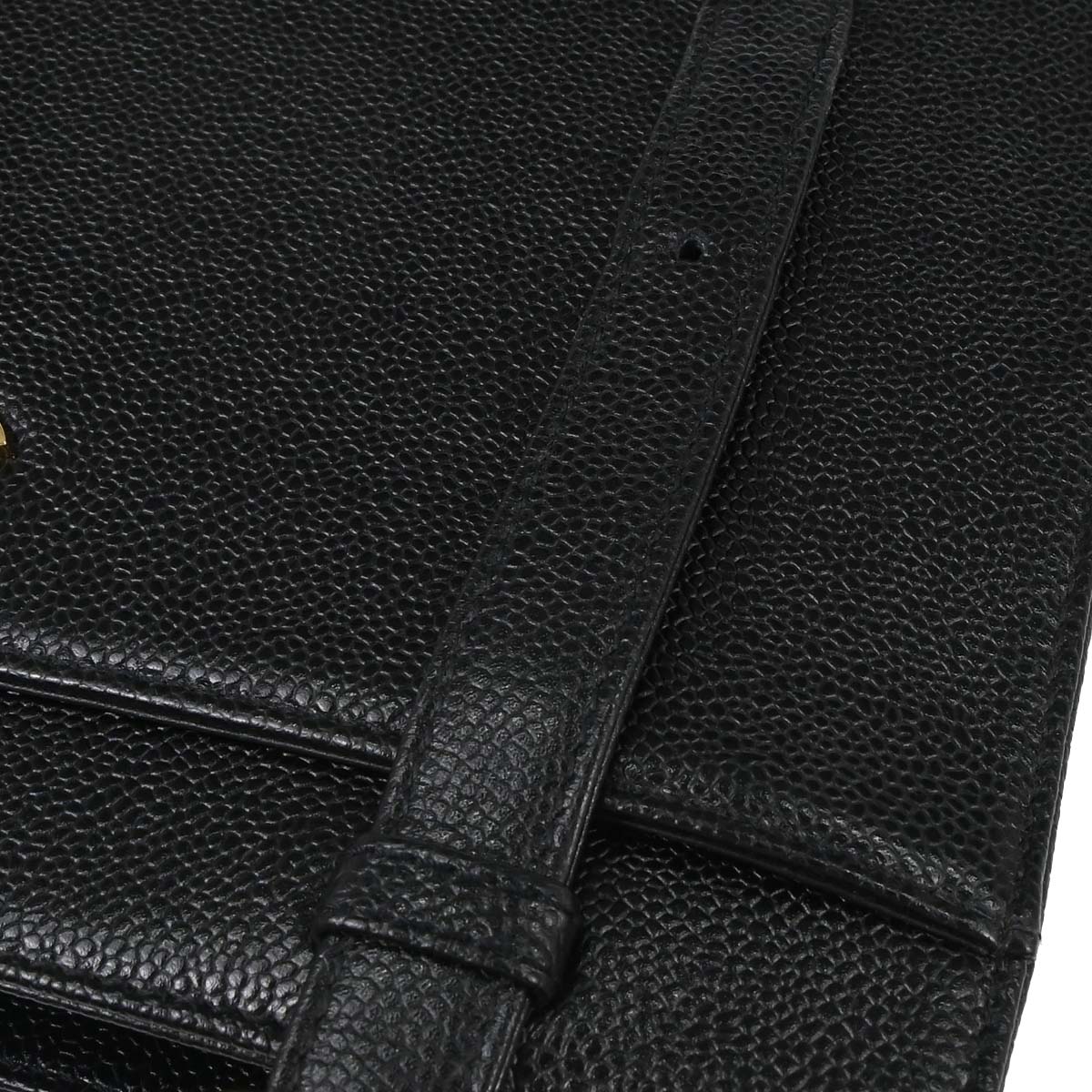 Chanel 1997-1999 Black Caviar Skin Tote Handbag