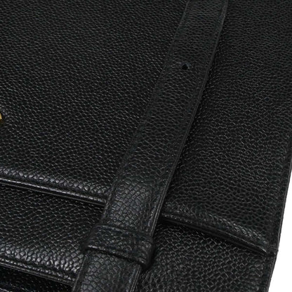 Chanel 1997-1999 Black Caviar Skin Tote Handbag