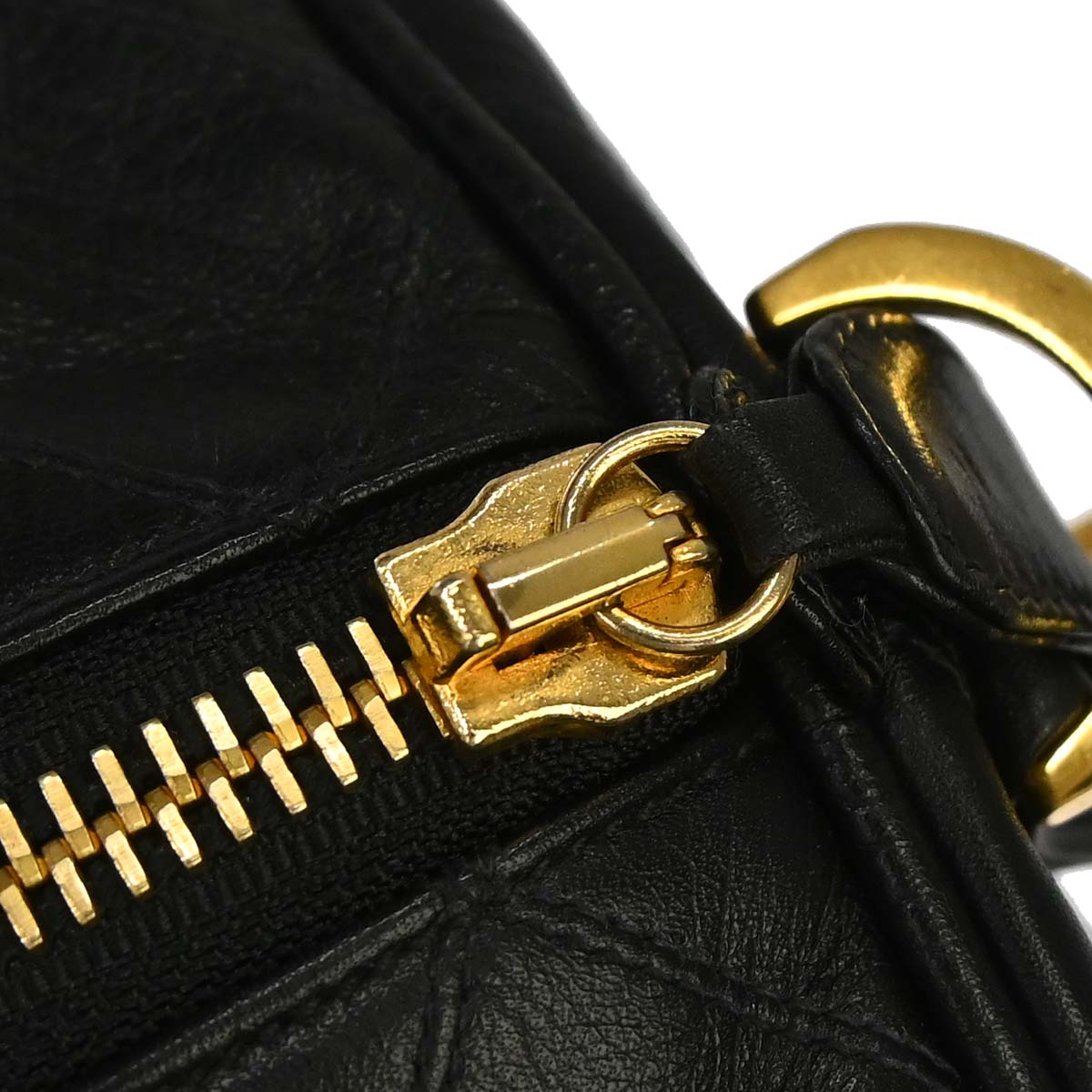 Chanel 1989-1991 Black Lambskin Bicolore 2way Handbag