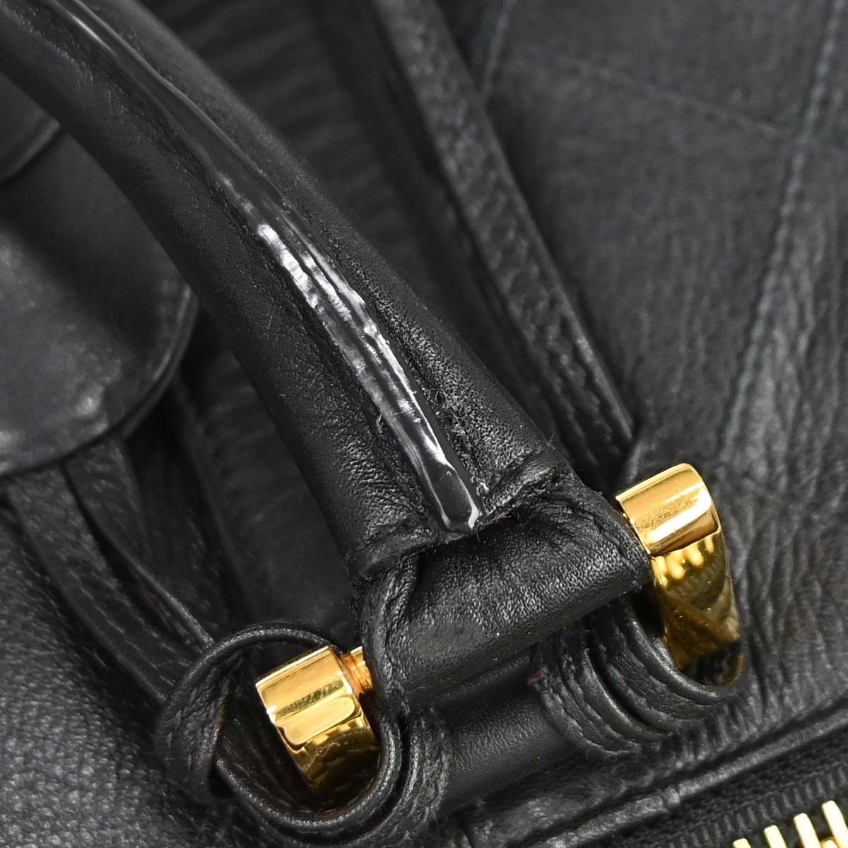 Chanel 1989-1991 Black Lambskin Bicolore 2way Handbag