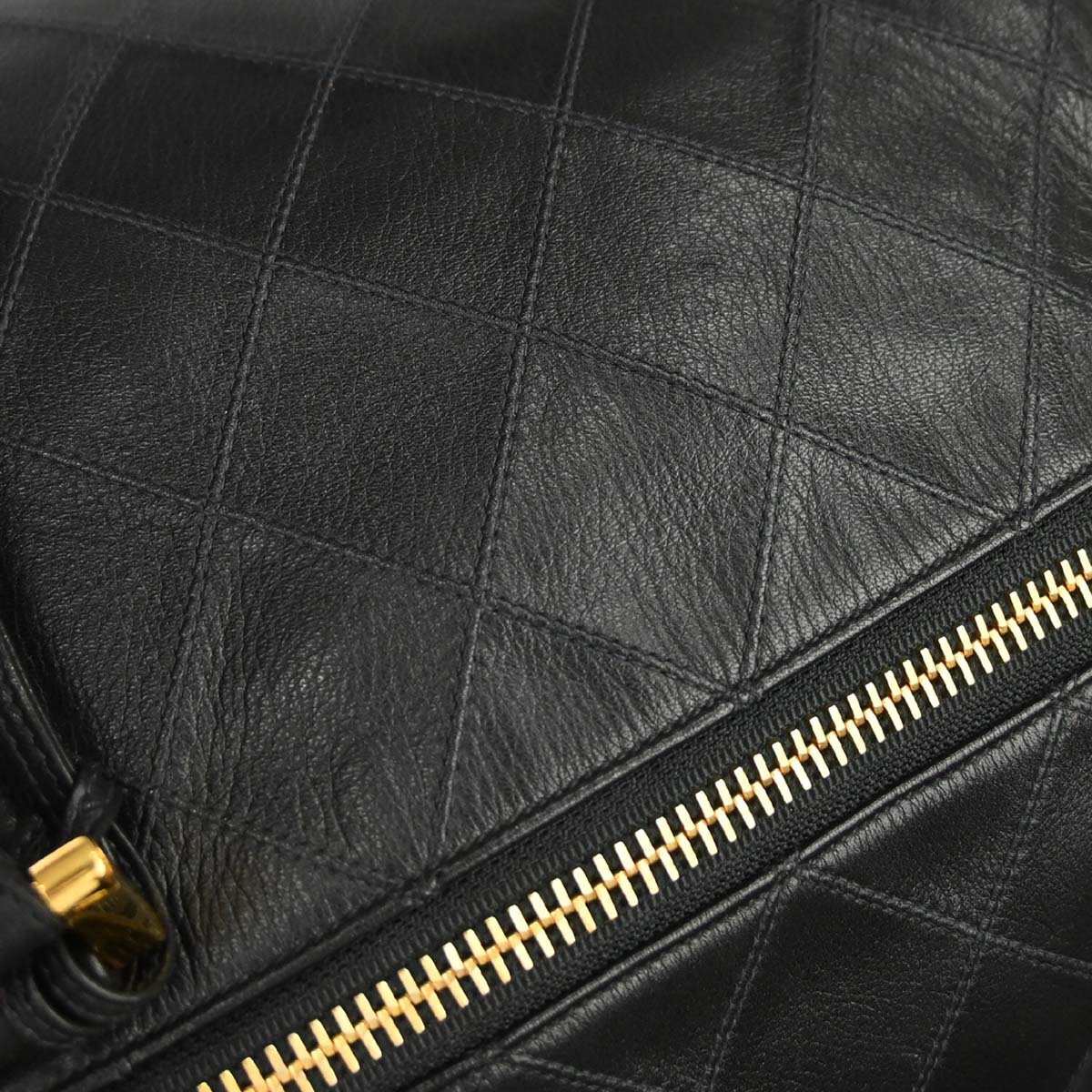 Chanel 1989-1991 Black Lambskin Bicolore 2way Handbag