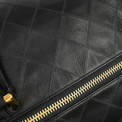 Chanel 1989-1991 Black Lambskin Bicolore 2way Handbag