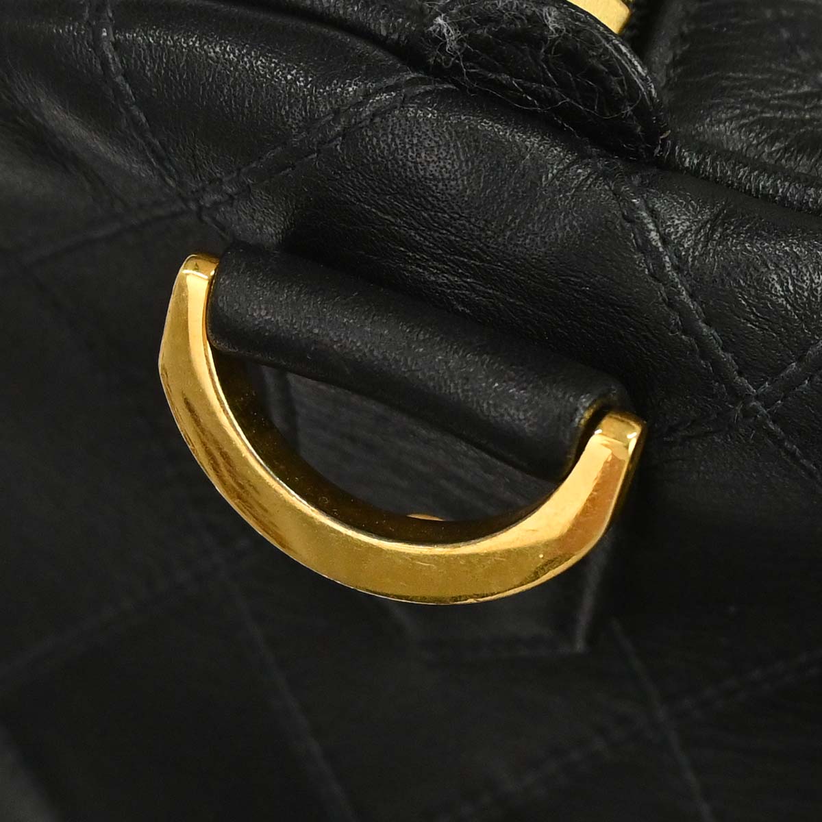 Chanel 1989-1991 Black Lambskin Bicolore 2way Handbag