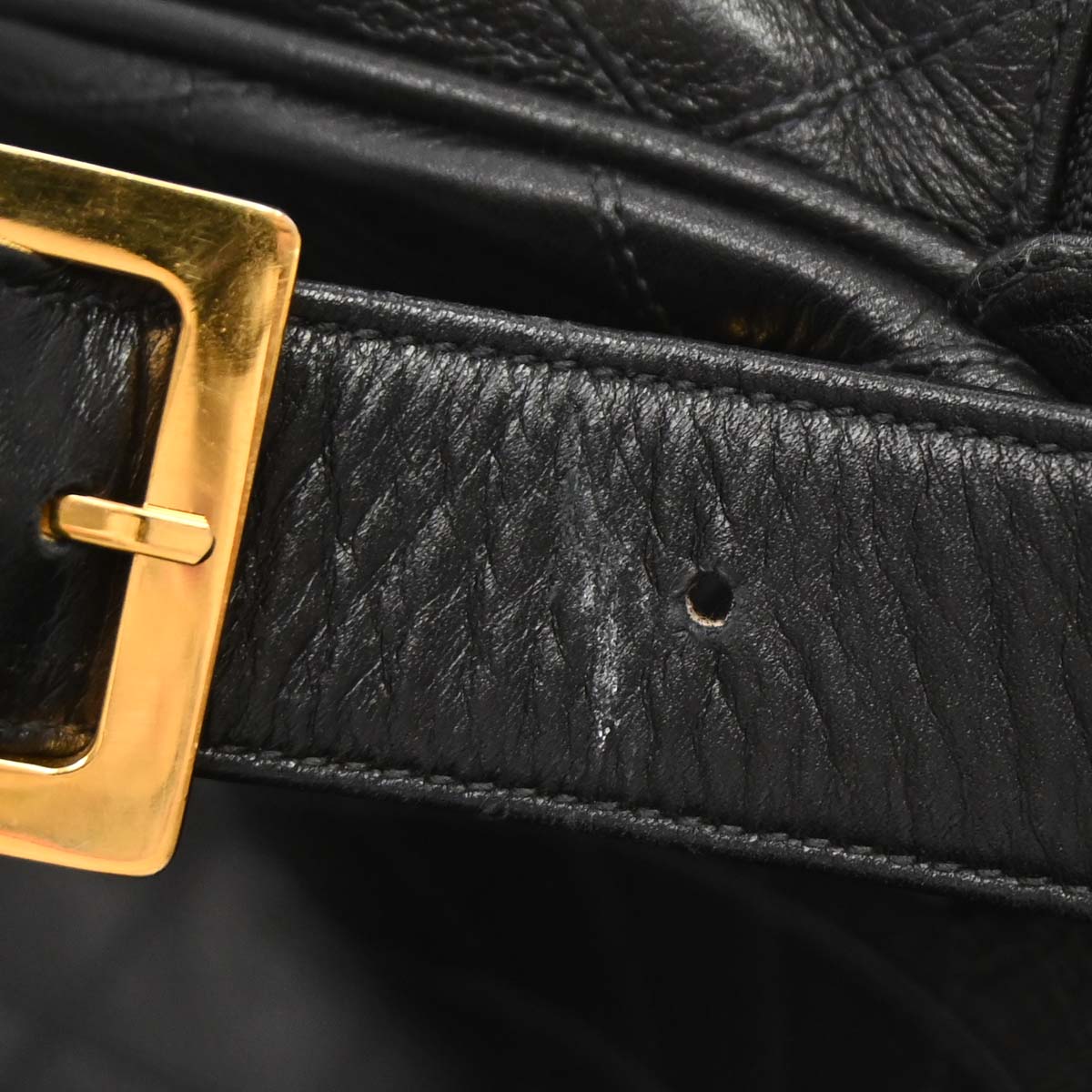 Chanel 1989-1991 Black Lambskin Bicolore 2way Handbag