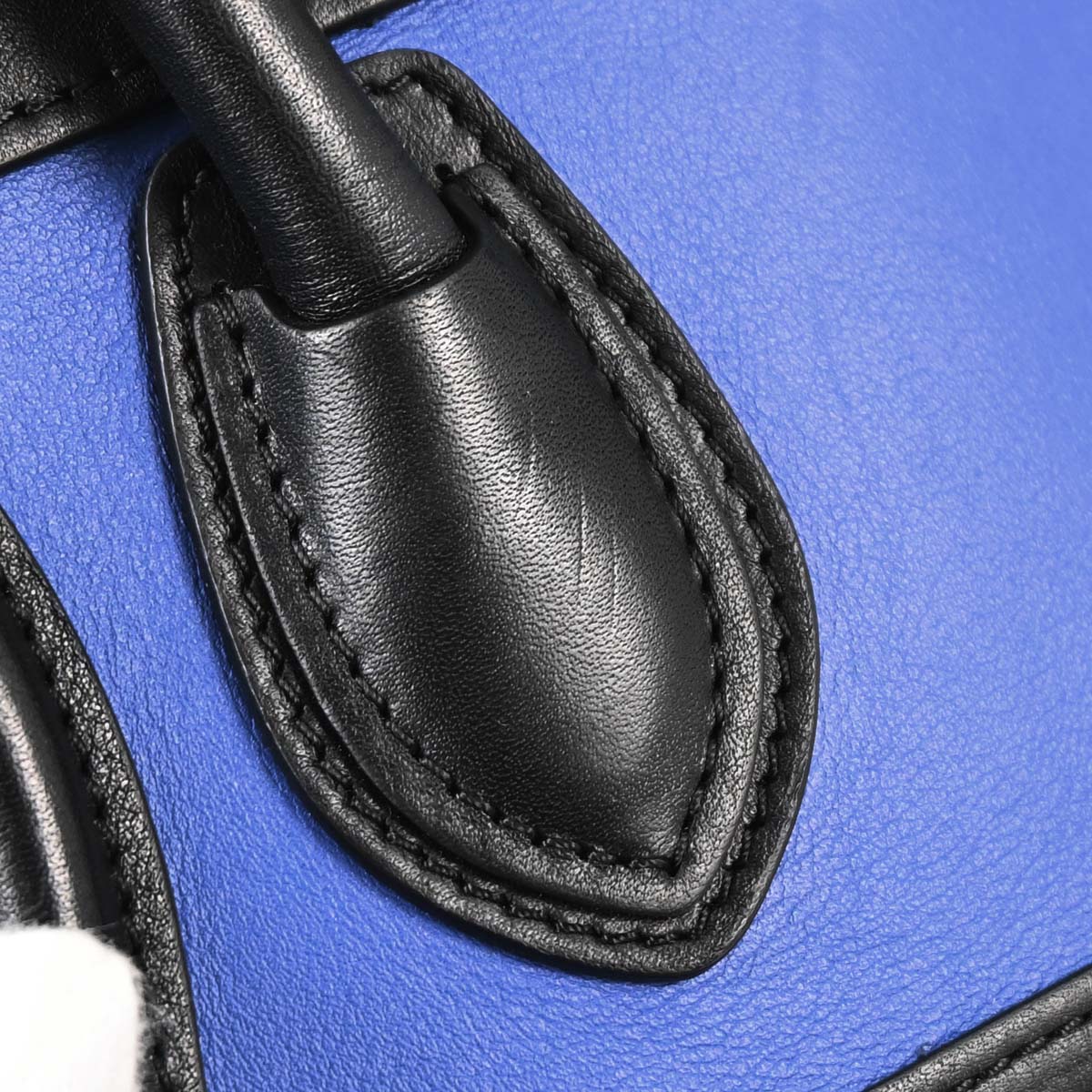 Celine Blue Leather Nano Luggage 2way Tote Handbag