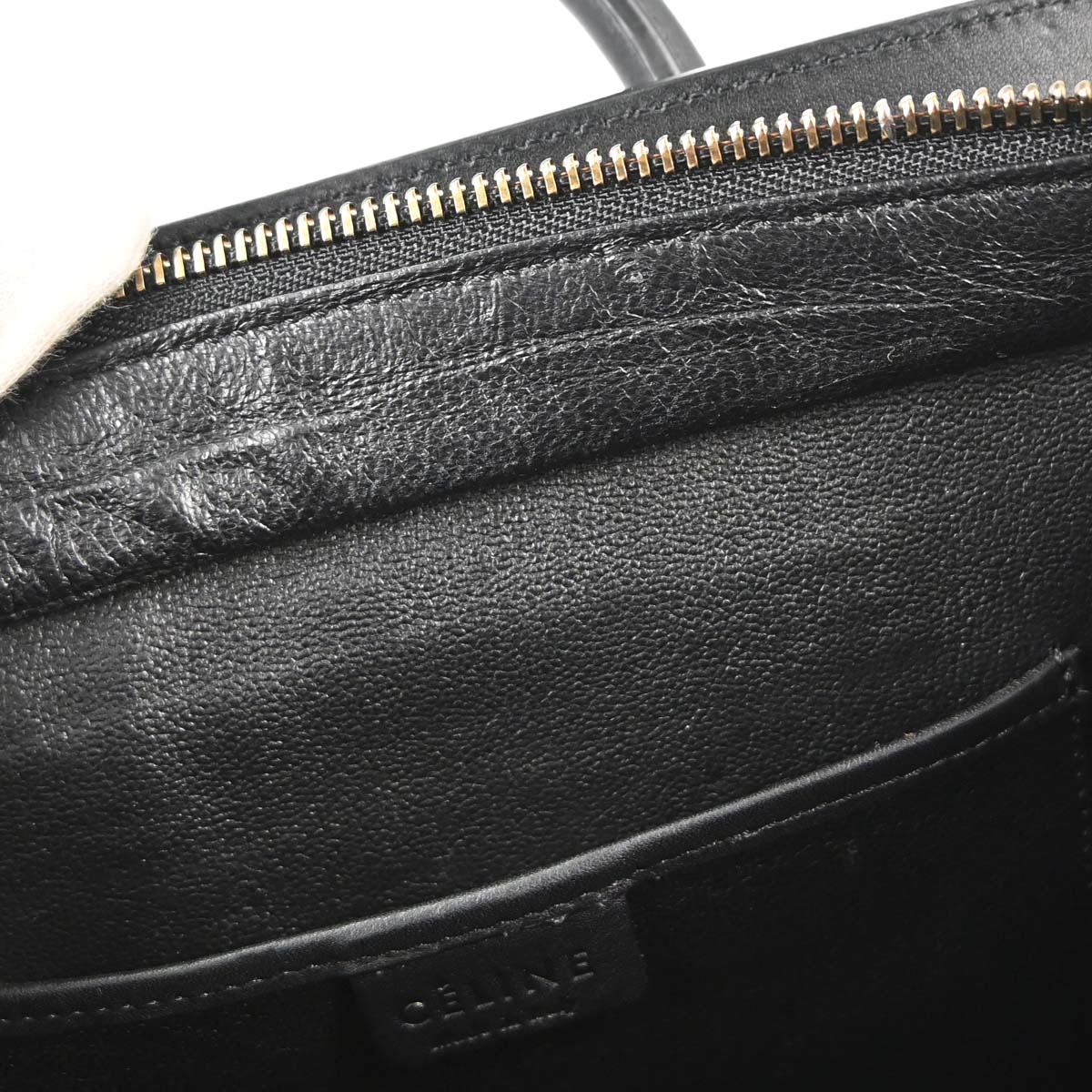 Celine Blue Leather Nano Luggage 2way Tote Handbag