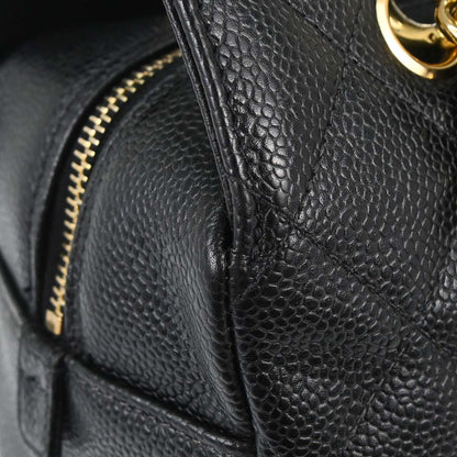 Chanel 2003-2004 Black Caviar Skin Petite Timeless Tote PTT Chain Handbag