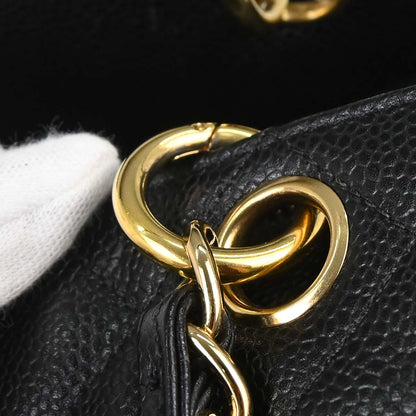 Chanel 2003-2004 Black Caviar Skin Petite Timeless Tote PTT Chain Handbag