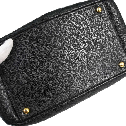 Chanel 2003-2004 Black Caviar Skin Petite Timeless Tote PTT Chain Handbag