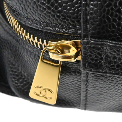 Chanel 2003-2004 Black Caviar Skin Petite Timeless Tote PTT Chain Handbag