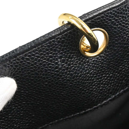 Chanel 2003-2004 Black Caviar Skin Petite Timeless Tote PTT Chain Handbag